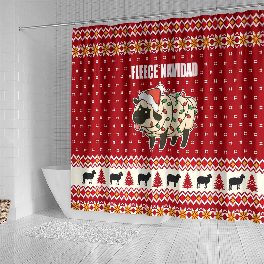Sheep Merry Christmas Shower Curtain Xmas Holiday Patterns - Wonder Print Shop
