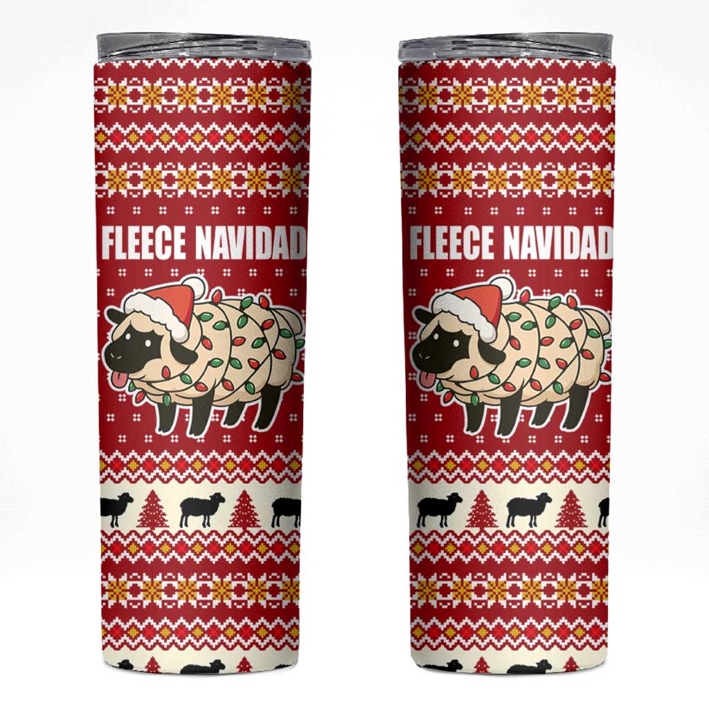 Sheep Merry Christmas Skinny Tumbler Xmas Holiday Patterns - Wonder Print Shop