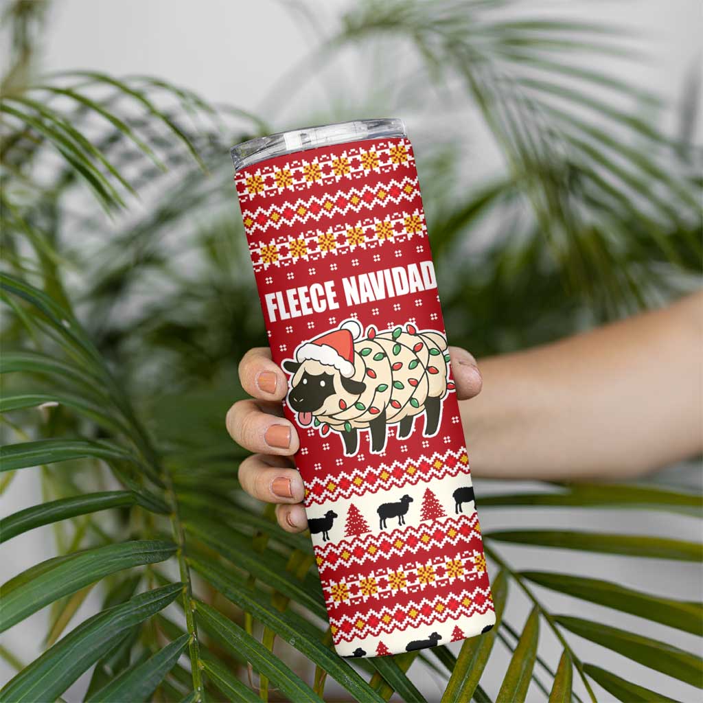Sheep Merry Christmas Skinny Tumbler Xmas Holiday Patterns - Wonder Print Shop