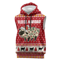 Sheep Merry Christmas Sleeveless Hoodie Xmas Holiday Patterns - Wonder Print Shop