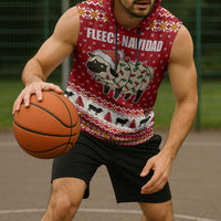 Sheep Merry Christmas Sleeveless Hoodie Xmas Holiday Patterns - Wonder Print Shop
