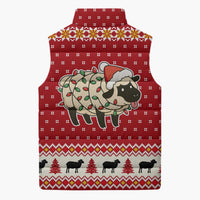 Sheep Merry Christmas Sleeveless Puffer Jacket Xmas Holiday Patterns - Wonder Print Shop