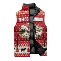 Sheep Merry Christmas Sleeveless Puffer Jacket Xmas Holiday Patterns - Wonder Print Shop