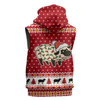 Sheep Merry Christmas Sleeveless Zip Hoodie Xmas Holiday Patterns - Wonder Print Shop