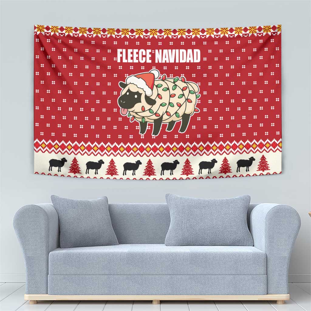 Sheep Merry Christmas Tapestry Xmas Holiday Patterns - Wonder Print Shop