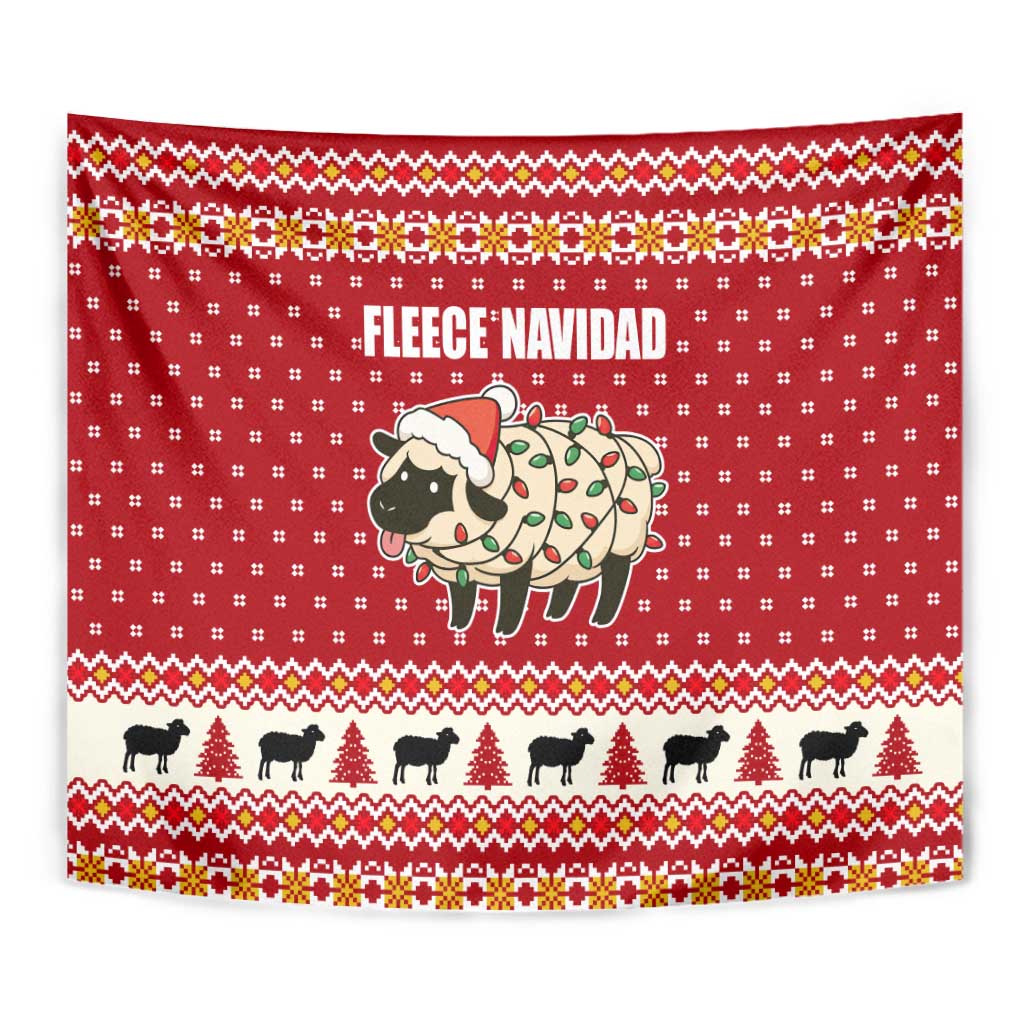 Sheep Merry Christmas Tapestry Xmas Holiday Patterns - Wonder Print Shop