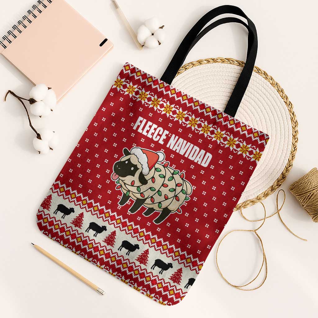 Sheep Merry Christmas Tote Bag Xmas Holiday Patterns - Wonder Print Shop