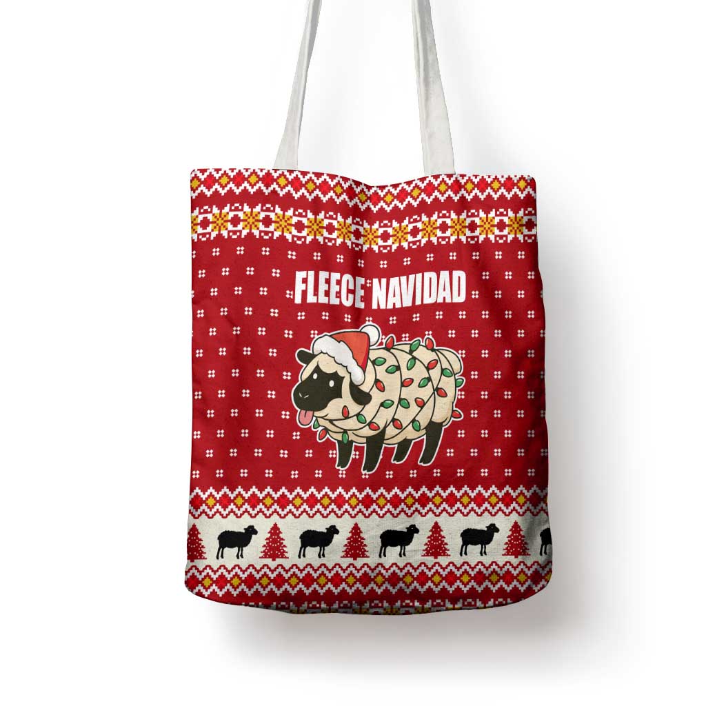 Sheep Merry Christmas Tote Bag Xmas Holiday Patterns - Wonder Print Shop