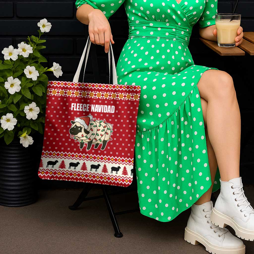 Sheep Merry Christmas Tote Bag Xmas Holiday Patterns - Wonder Print Shop