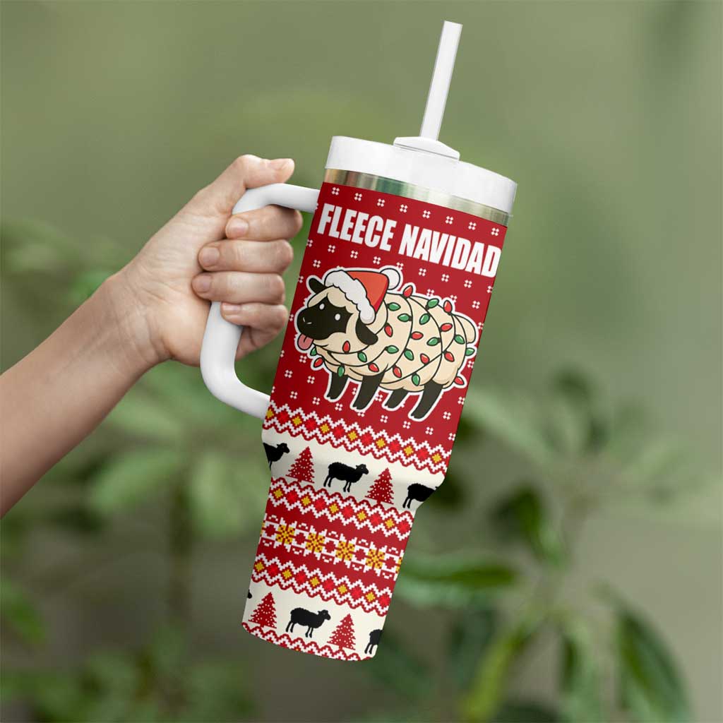 Sheep Merry Christmas Tumbler With Handle Xmas Holiday Patterns - Wonder Print Shop