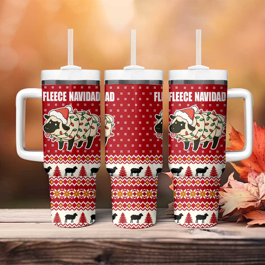 Sheep Merry Christmas Tumbler With Handle Xmas Holiday Patterns - Wonder Print Shop