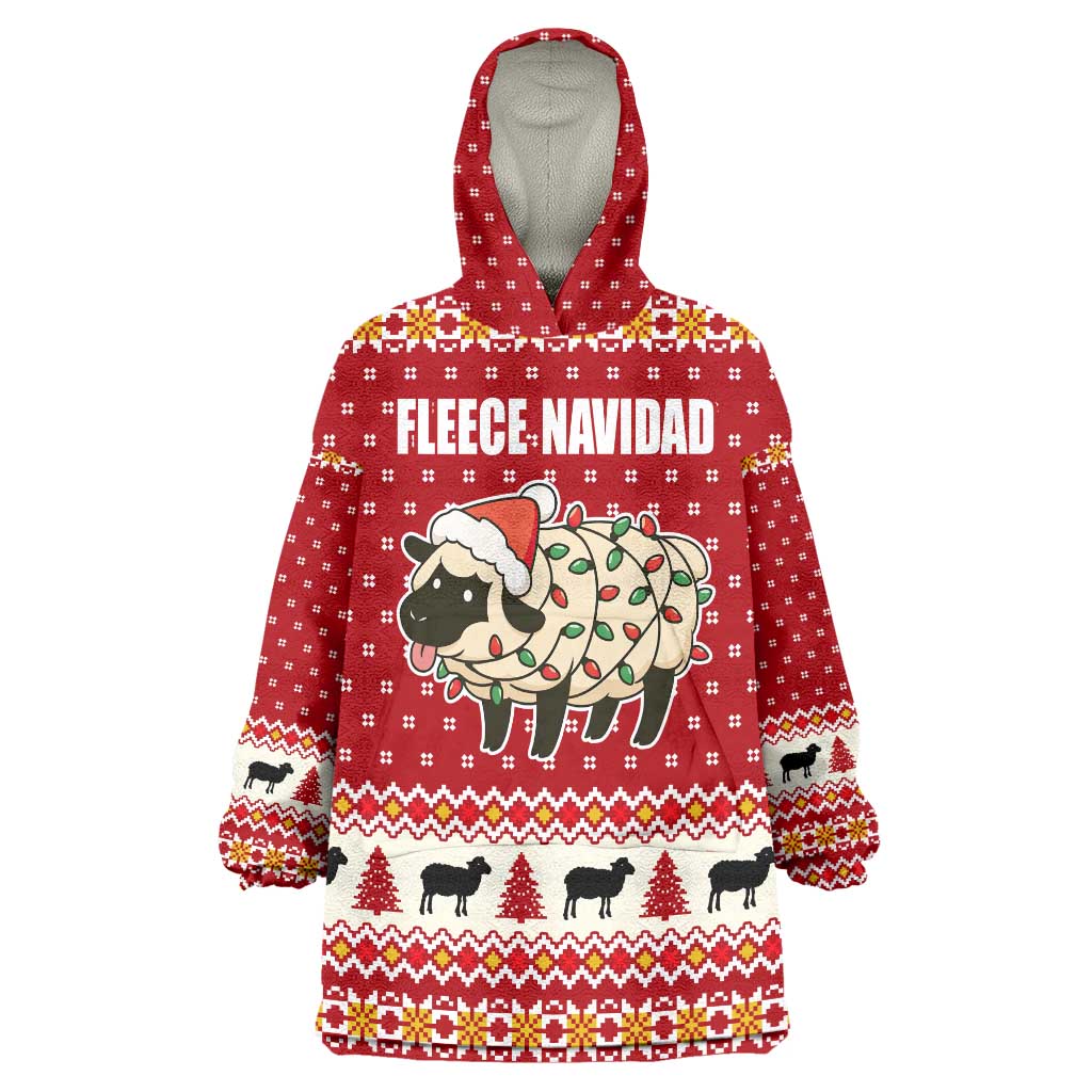 Sheep Merry Christmas Wearable Blanket Hoodie Xmas Holiday Patterns - Wonder Print Shop