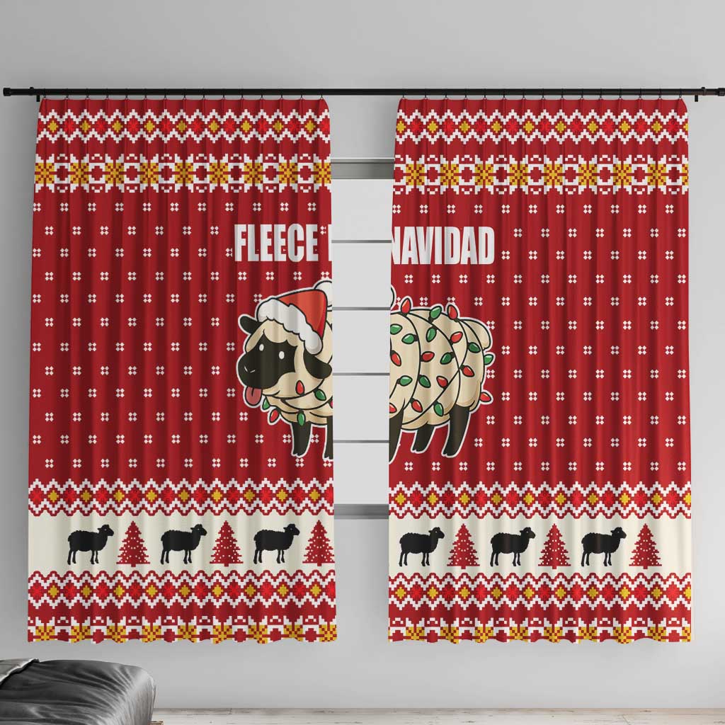 Sheep Merry Christmas Window Curtain Xmas Holiday Patterns - Wonder Print Shop