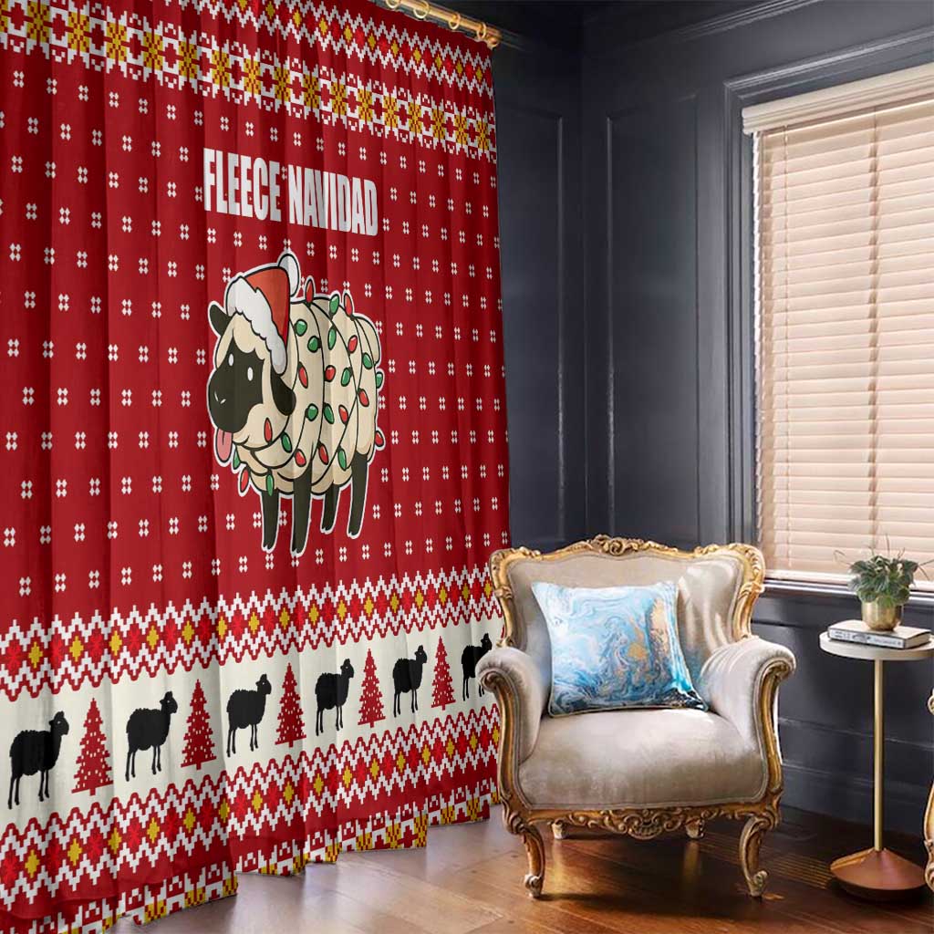 Sheep Merry Christmas Window Curtain Xmas Holiday Patterns - Wonder Print Shop