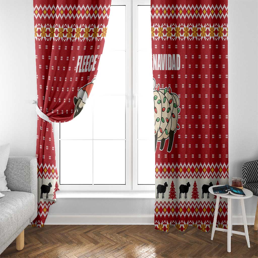 Sheep Merry Christmas Window Curtain Xmas Holiday Patterns - Wonder Print Shop