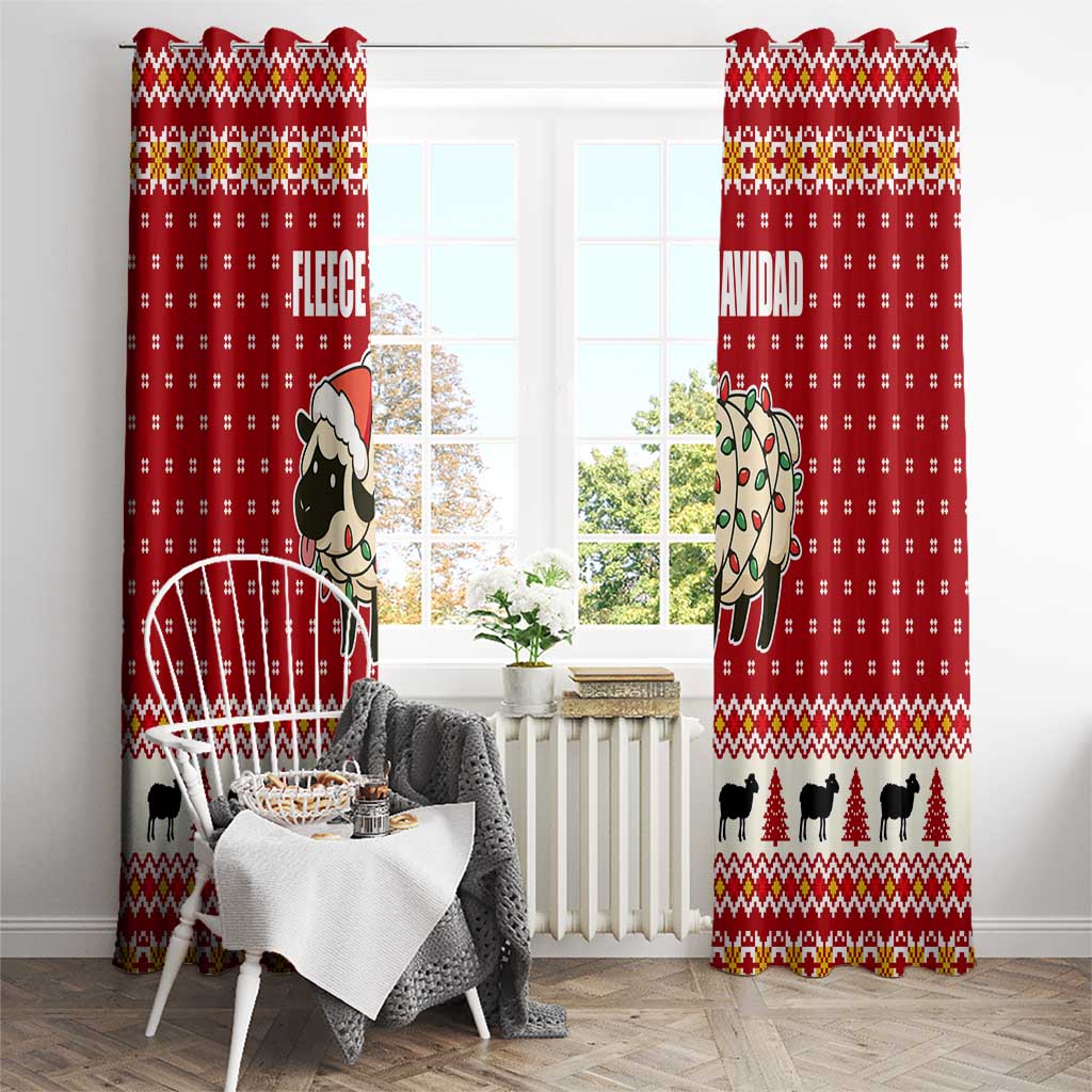 Sheep Merry Christmas Window Curtain Xmas Holiday Patterns - Wonder Print Shop