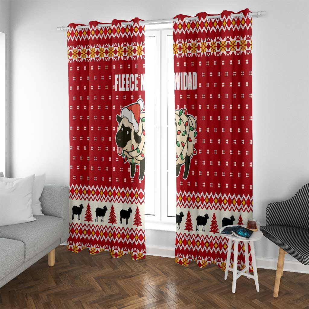 Sheep Merry Christmas Window Curtain Xmas Holiday Patterns - Wonder Print Shop