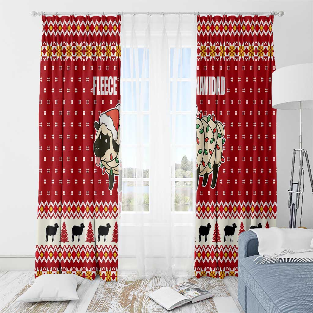 Sheep Merry Christmas Window Curtain Xmas Holiday Patterns - Wonder Print Shop