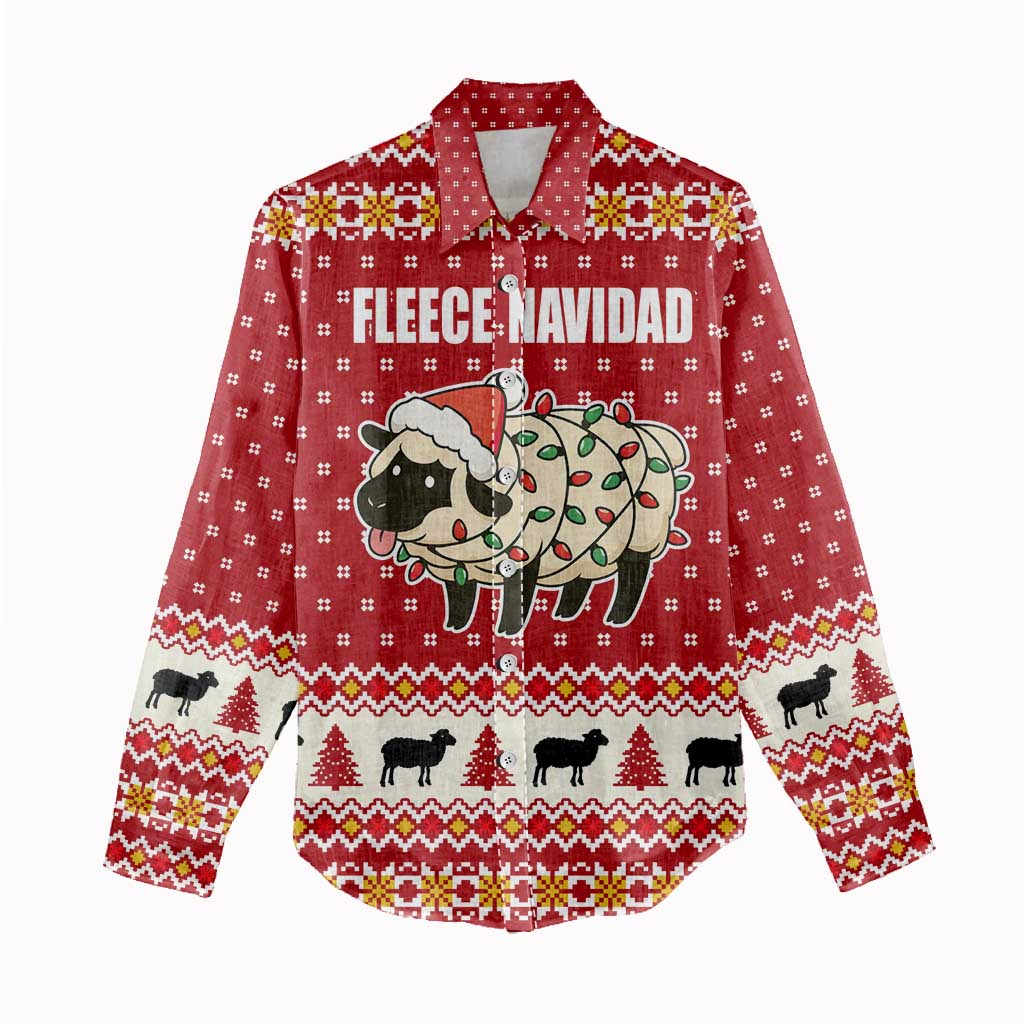 Sheep Merry Christmas Women Casual Shirt Xmas Holiday Patterns - Wonder Print Shop