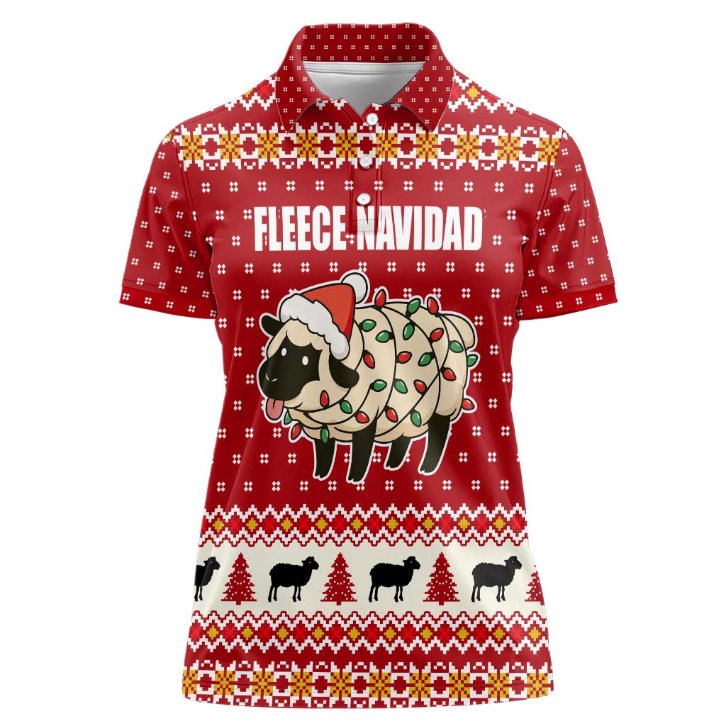 Sheep Merry Christmas Women Polo Shirt Xmas Holiday Patterns - Wonder Print Shop