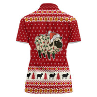 Sheep Merry Christmas Women Polo Shirt Xmas Holiday Patterns - Wonder Print Shop