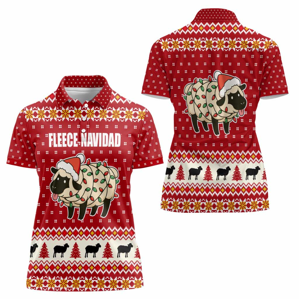 Sheep Merry Christmas Women Polo Shirt Xmas Holiday Patterns - Wonder Print Shop