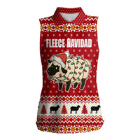 Sheep Merry Christmas Women Sleeveless Polo Shirt Xmas Holiday Patterns - Wonder Print Shop