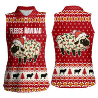 Sheep Merry Christmas Women Sleeveless Polo Shirt Xmas Holiday Patterns - Wonder Print Shop