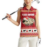 Sheep Merry Christmas Women Sleeveless Polo Shirt Xmas Holiday Patterns - Wonder Print Shop
