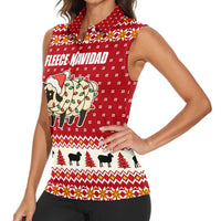 Sheep Merry Christmas Women Sleeveless Polo Shirt Xmas Holiday Patterns - Wonder Print Shop