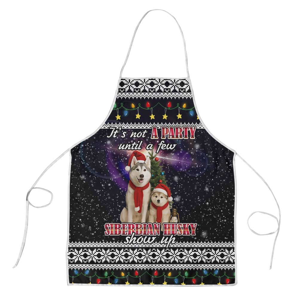 Siberian Husky Show Up Xmas Christmas Apron Xmas Holiday Patterns - Wonder Print Shop
