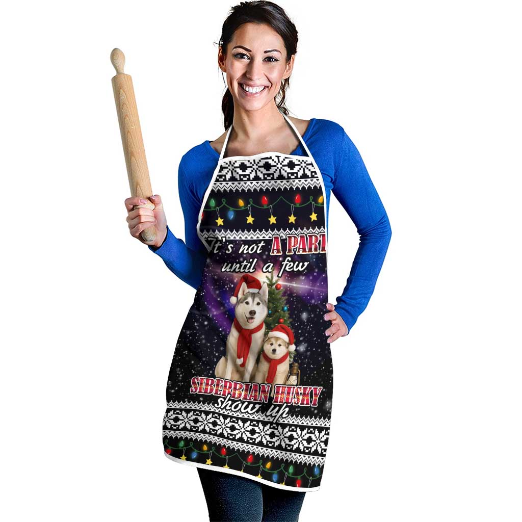 Siberian Husky Show Up Xmas Christmas Apron Xmas Holiday Patterns - Wonder Print Shop