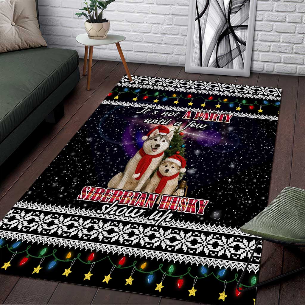 Siberian Husky Show Up Xmas Christmas Area Rug Xmas Holiday Patterns - Wonder Print Shop