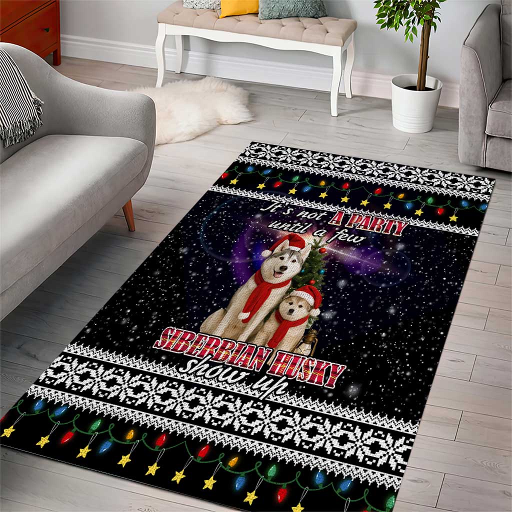 Siberian Husky Show Up Xmas Christmas Area Rug Xmas Holiday Patterns - Wonder Print Shop