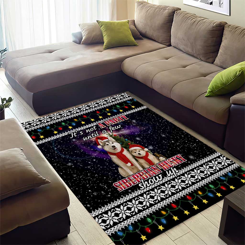 Siberian Husky Show Up Xmas Christmas Area Rug Xmas Holiday Patterns - Wonder Print Shop
