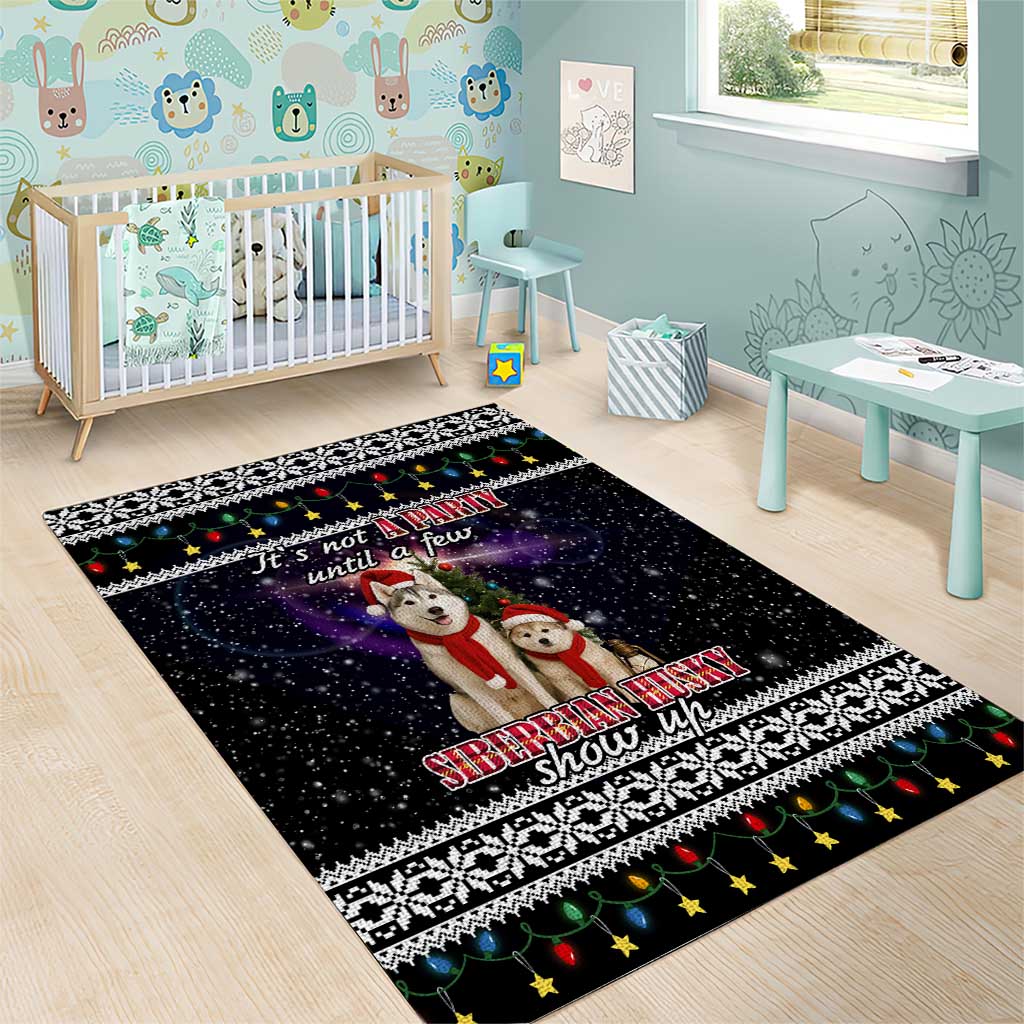 Siberian Husky Show Up Xmas Christmas Area Rug Xmas Holiday Patterns - Wonder Print Shop