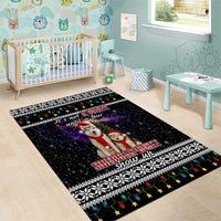 Siberian Husky Show Up Xmas Christmas Area Rug Xmas Holiday Patterns - Wonder Print Shop