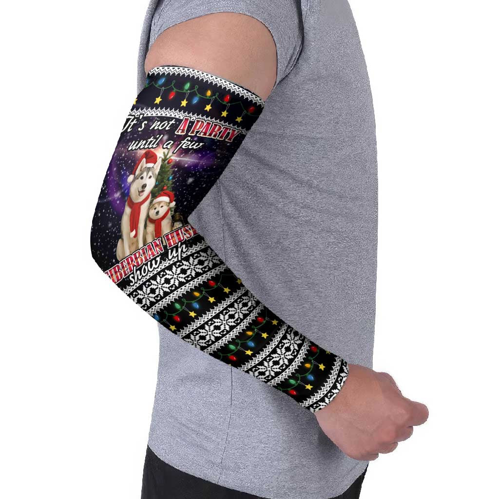 Siberian Husky Show Up Xmas Christmas Arm Sleeves Xmas Holiday Patterns - Wonder Print Shop
