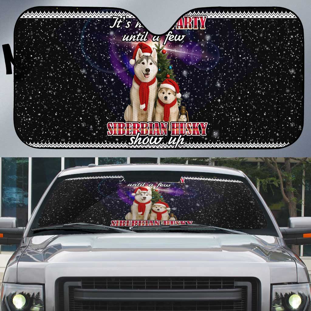 Siberian Husky Show Up Xmas Christmas Auto Sun Shade Xmas Holiday Patterns - Wonder Print Shop