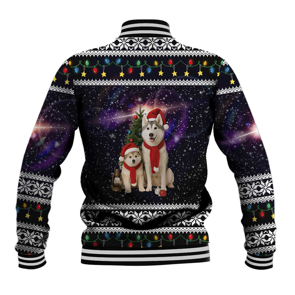 Siberian Husky Show Up Xmas Christmas Baseball Jacket Xmas Holiday Patterns - Wonder Print Shop