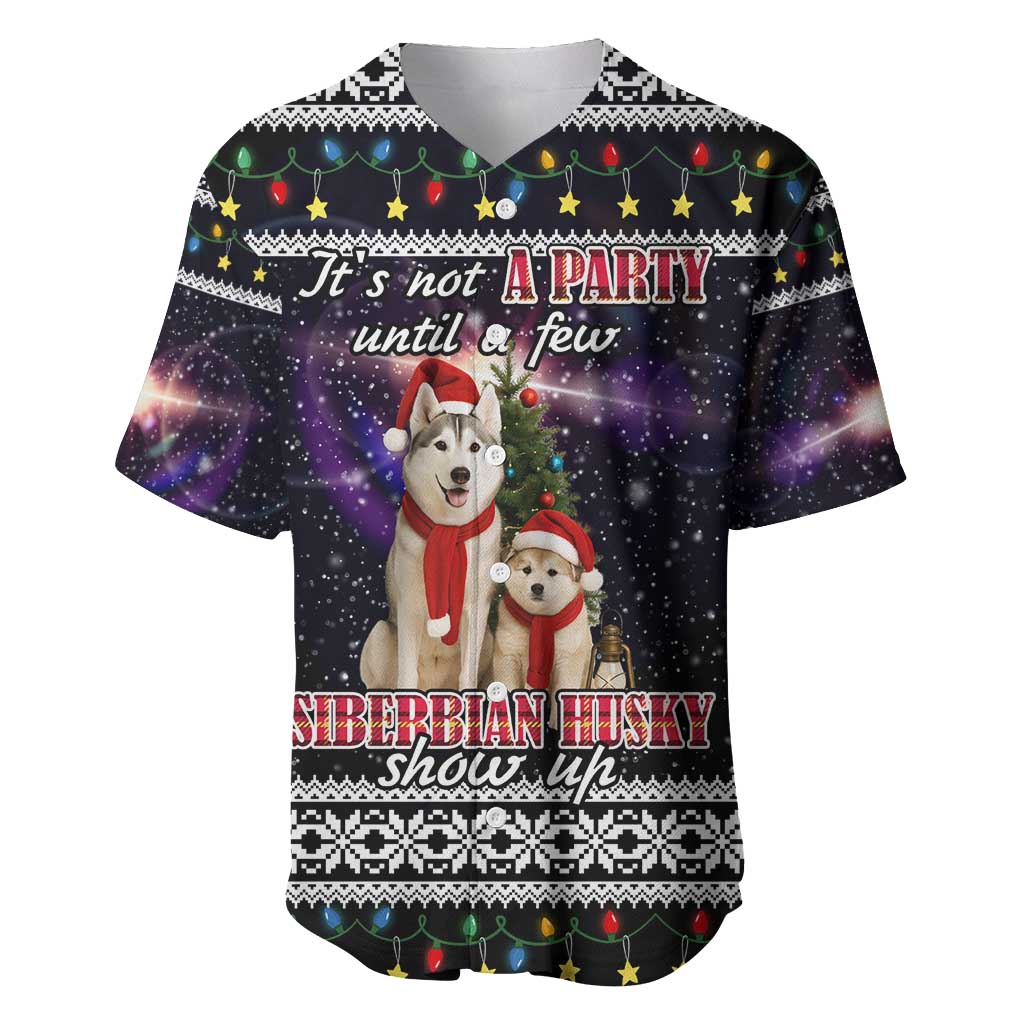 Siberian Husky Show Up Xmas Christmas Baseball Jersey Xmas Holiday Patterns - Wonder Print Shop