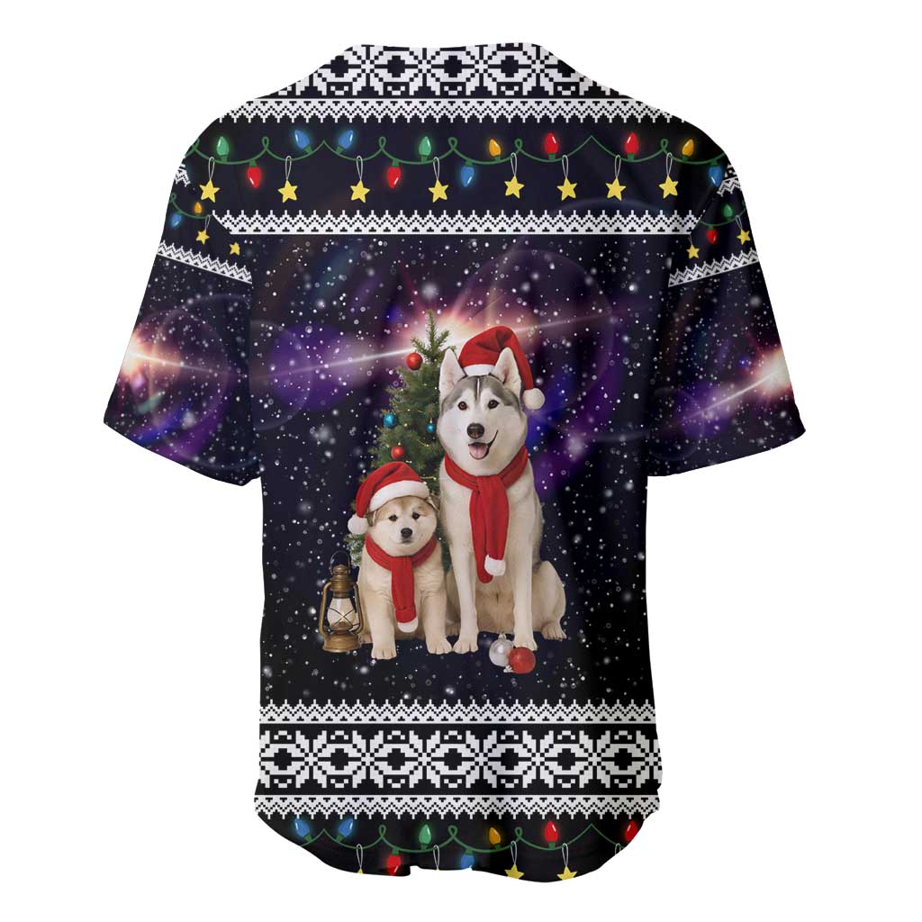 Siberian Husky Show Up Xmas Christmas Baseball Jersey Xmas Holiday Patterns - Wonder Print Shop