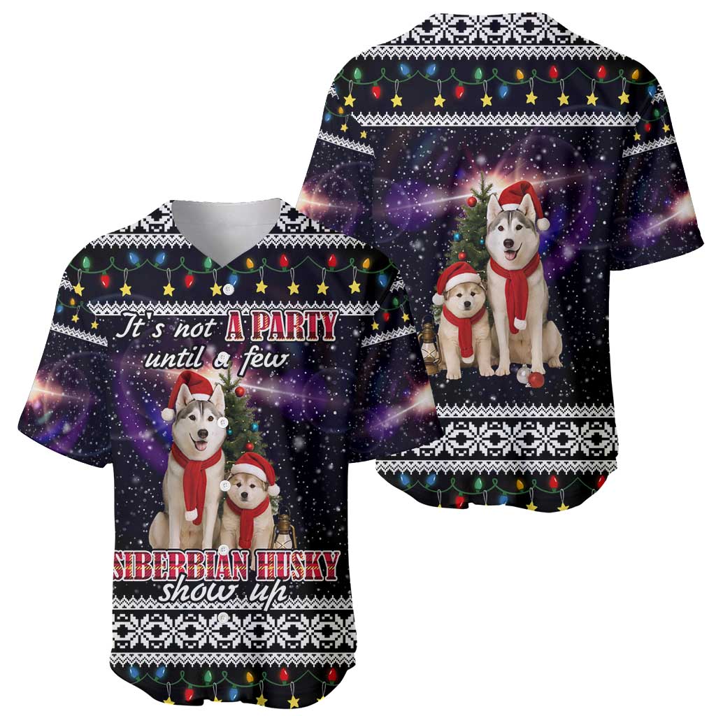 Siberian Husky Show Up Xmas Christmas Baseball Jersey Xmas Holiday Patterns - Wonder Print Shop