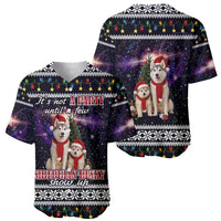 Siberian Husky Show Up Xmas Christmas Baseball Jersey Xmas Holiday Patterns - Wonder Print Shop