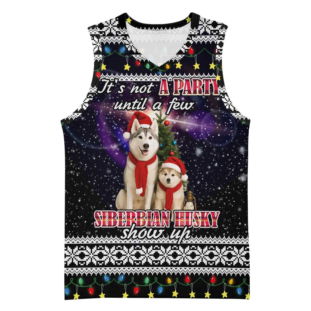 Siberian Husky Show Up Xmas Christmas Basketball Jersey Xmas Holiday Patterns - Wonder Print Shop