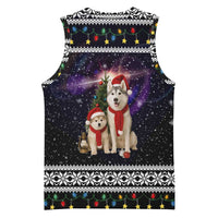 Siberian Husky Show Up Xmas Christmas Basketball Jersey Xmas Holiday Patterns - Wonder Print Shop