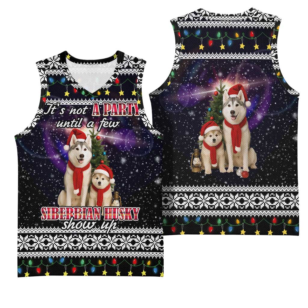 Siberian Husky Show Up Xmas Christmas Basketball Jersey Xmas Holiday Patterns - Wonder Print Shop