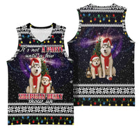 Siberian Husky Show Up Xmas Christmas Basketball Jersey Xmas Holiday Patterns - Wonder Print Shop