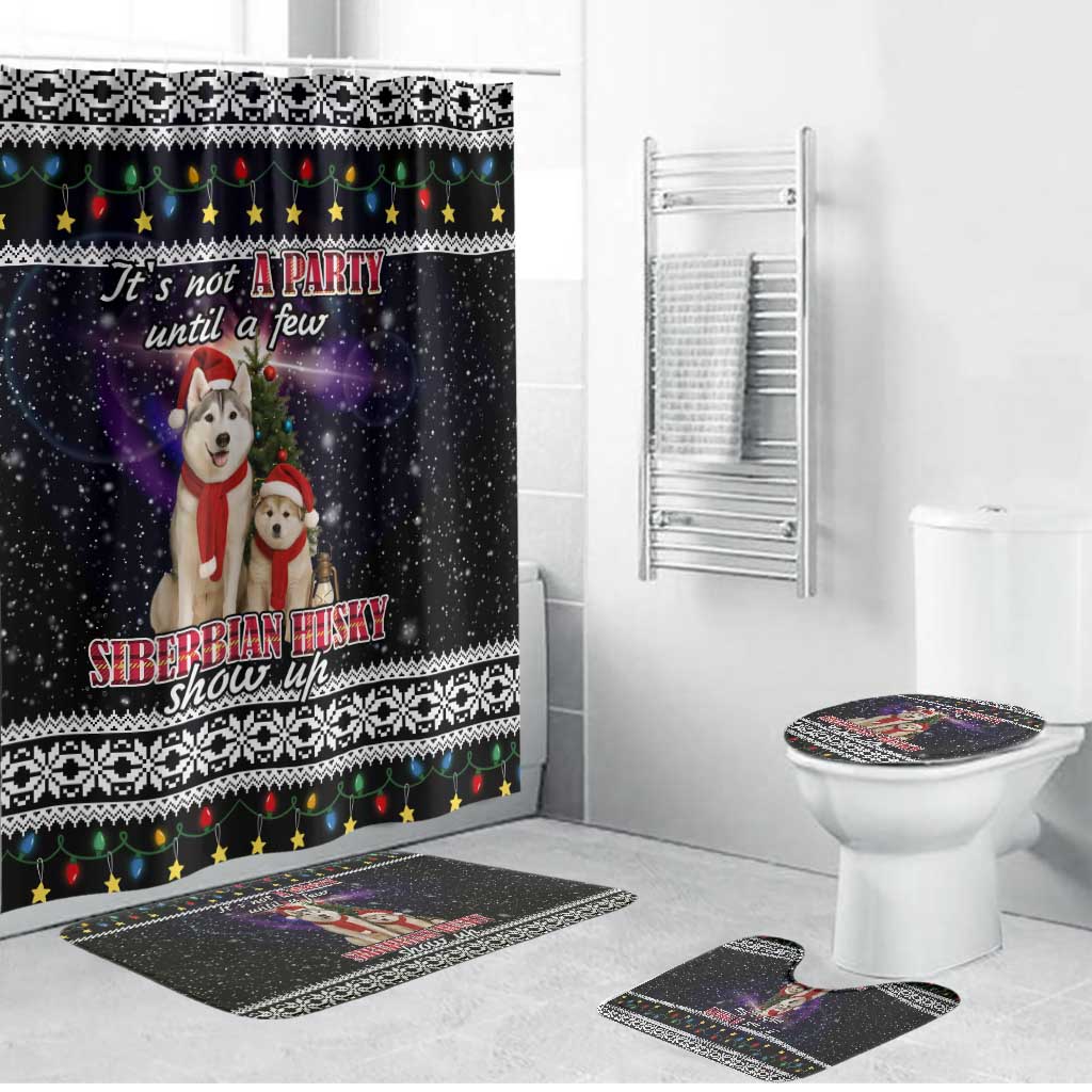 Siberian Husky Show Up Xmas Christmas Bathroom Set Xmas Holiday Patterns - Wonder Print Shop