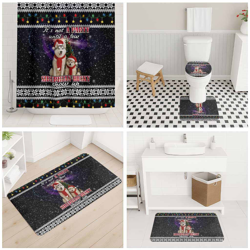 Siberian Husky Show Up Xmas Christmas Bathroom Set Xmas Holiday Patterns - Wonder Print Shop